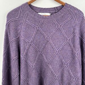 NWT Harper Lane Wool Sweater Purple Women’s 1X Stitch Viscose Nylon Cashmere